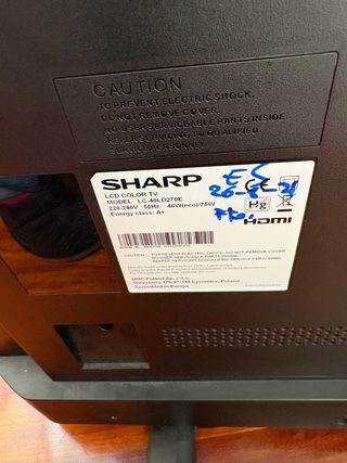 Televisor Negro No Smart  90 x 55 cm