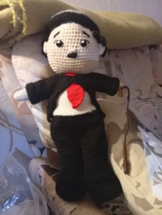 Muñeco Charlie Chaplin Crochet Hecho a Mano