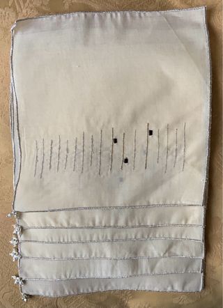 12 Servilletas Vintage Tela Beige/Plata