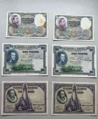 Billetes de pesetas España