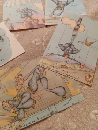 Gruppo cartoline umoristiche militari