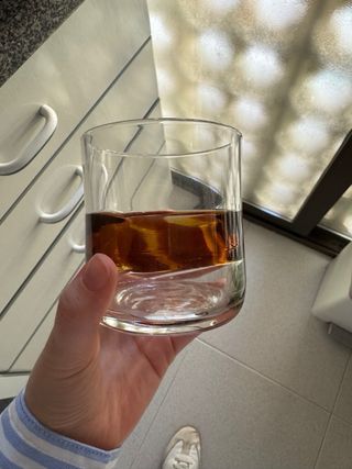 Set 6 Vasos Cristal Marrón y Transparente