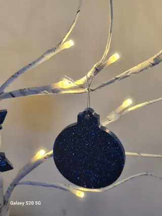 Addobbi natalizi due palline piatte e  cristallo