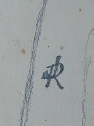 CUBISMO Dibujo antiguo firmado RETRATO A LAPIZ