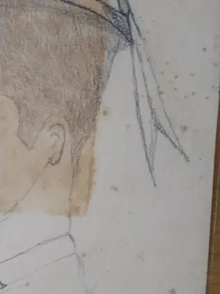 CUBISMO Dibujo antiguo firmado RETRATO A LAPIZ