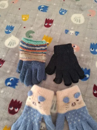 Lote 3 pares guantes niño