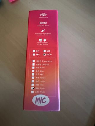 QKZ SK10 IEM DSD HiFi Dynamic Prata c/ Microfone