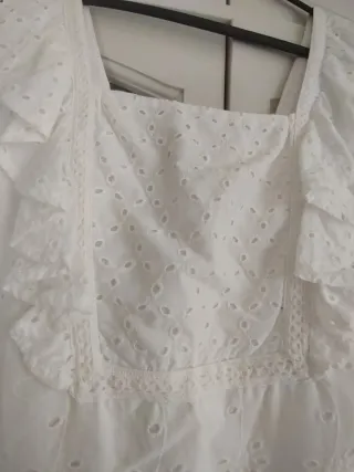 Blusa Blanca Bordado Inglés Romántica