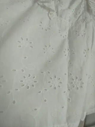 Blusa Blanca Bordado Inglés Romántica