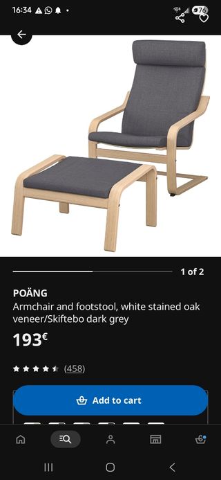 Sillón y reposapiés Ikea Poang