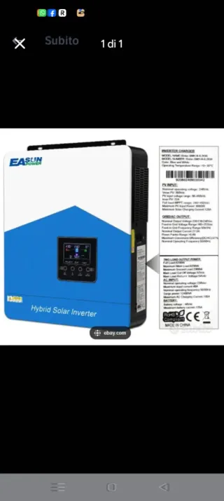 Inverter Ibrido Fotovoltaico 6.2 kW WiFi 48V