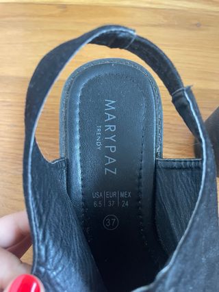 Sandalias Plataforma Negra Cremallera