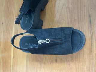 Sandalias Plataforma Negra Cremallera