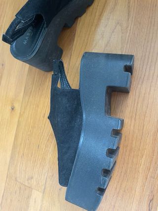 Sandalias Plataforma Negra Cremallera