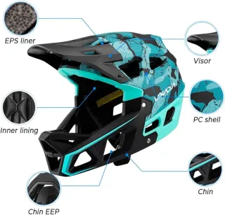 Casco Lixada MTB Cara Completa Negro