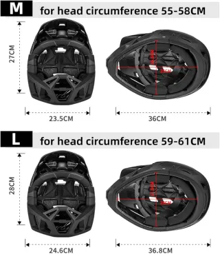 Casco Lixada MTB Cara Completa Negro