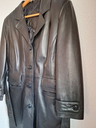Trench de cuero negro Talla M