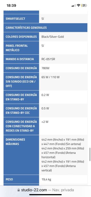 Receptor AV Marantz Cinema 30 Negro
