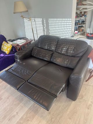 Sofá Eléctrico de Piel Negro