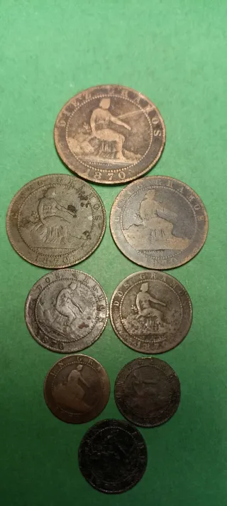 8 monedas 1870.