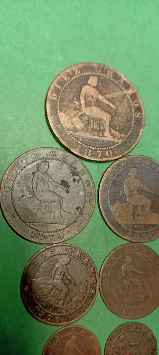 8 monedas 1870.