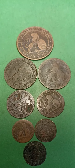 8 monedas 1870.