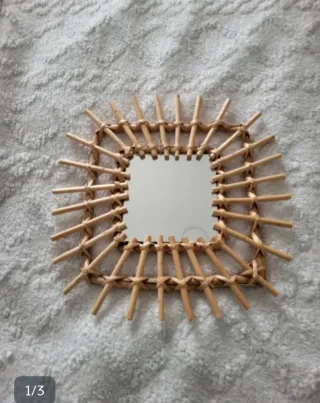 3 Espejos Decorativos Ratán