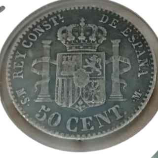 PLATA 3 MONEDAS DE 50 CÉNTIMOS DE ESPAÑA