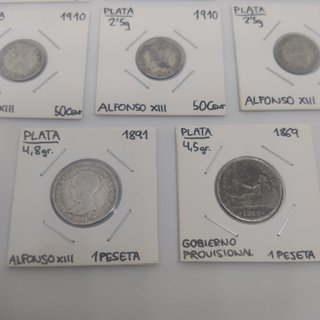 🇪🇦 COLECCIÓN DE 8 MONEDAS ANTIGUAS DE PLATA