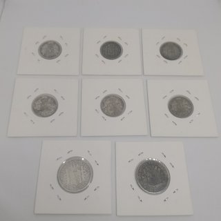 🇪🇦 COLECCIÓN DE 8 MONEDAS ANTIGUAS DE PLATA