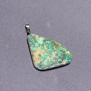 Colgante Variscita Mineral Pulido Artesanal