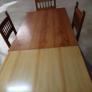 Conjunto Comedor Madera Maciza 4 Sillas