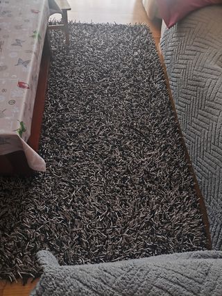 Alfombra Shaggy 2x1,40m Marrón/Gris