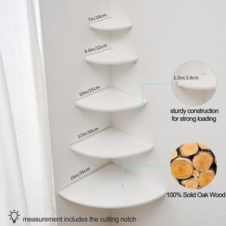 Estantería de esquina blanca 35x35cm