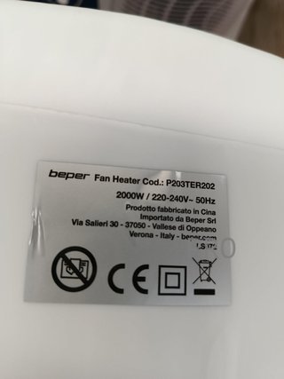Ventilador calefactor - P203TER202 - BEPER