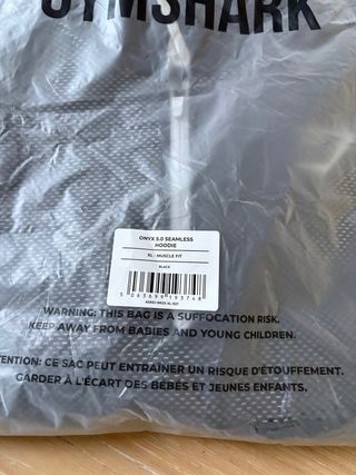 Gymshark Onyx 5.0 Seamless Hoodie Black/Light Grey