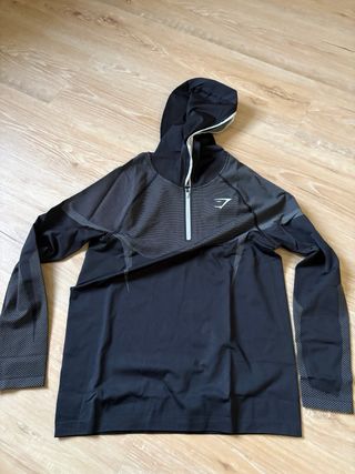 Gymshark Onyx 5.0 Seamless Hoodie Black/Light Grey