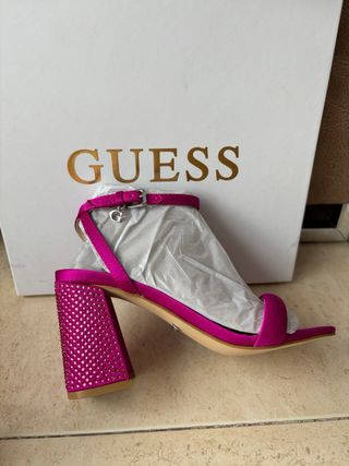 Sandalias de tacón Guess Fucsia Talla 36 Nuevas