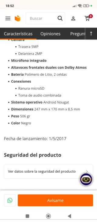 Tablet Lenovo TB-304F Negra