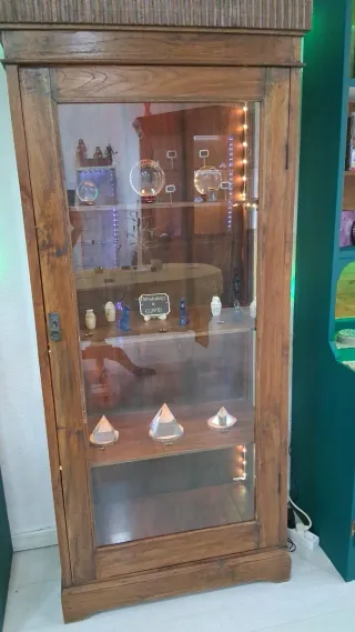 Lote Muebles Antiguos Madera y Cristal