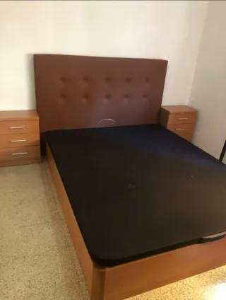 Base Cama Canape Beige/Blanco