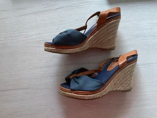 Sandalias tacon cuña mujer