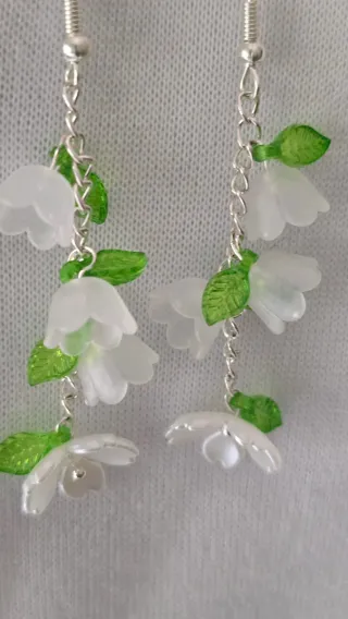 Orecchini Fiori di Loto Bianchi e Verdi