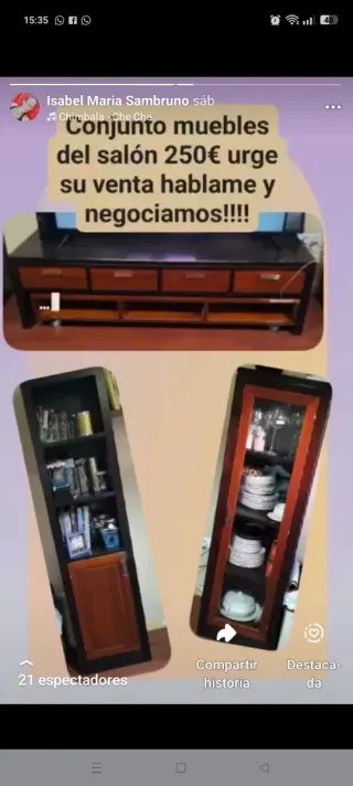 Conjunto muebles salón 250€ negociables