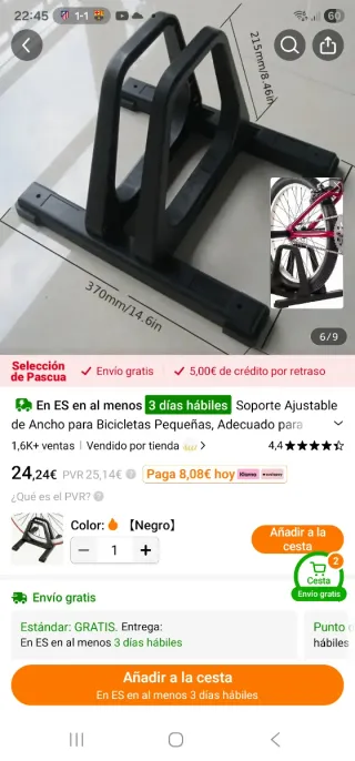 Soportes de suelo para bicicleta (2 unidades)