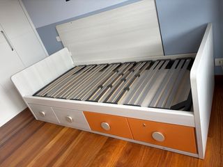 Cama 90cm con cajones y armario