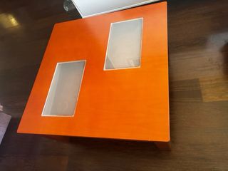 Mesa de centro elevable color cerezo 85x85 cm