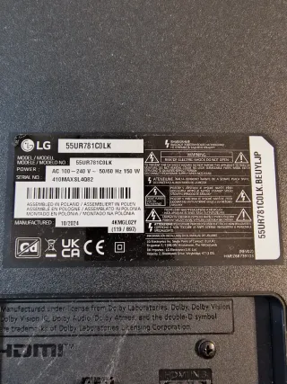 Ricambi LG 55UR781C0LK Scheda Madre e Alimentazion