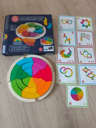 Cerchio incastrabile in legno Montessori Arcobaleno