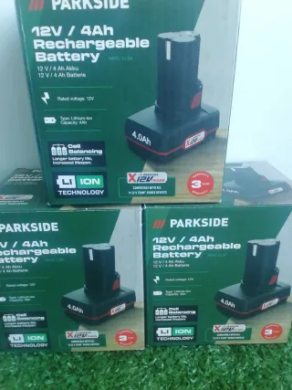 3x Batería Parkside 12V 4Ah Performance